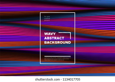 Distortion of Space. Modern Abstract Background with Vector Warped Lines. Bright Volumetric Colorful 3d Surface. Movement Effect. Optical Illusion of Distortion of Stripes for Covers, Presentation.