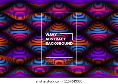 Distortion of Space. Modern Abstract Background with Vector Warped Lines. Bright Volumetric Colorful 3d Surface. Movement Effect. Optical Illusion of Distortion of Stripes for Covers, Presentation.