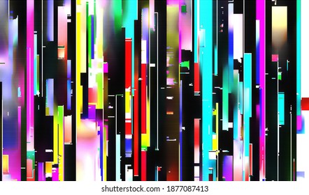 Distorsión de la transmisión televisiva. Fondo abstracto de la textura de destellos rotos. Ruido de píxel digital. Ilustración vectorial.