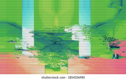 Distortion of television interference. Abstract background pixel glitch texture. Vector illustration.