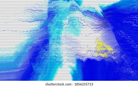 Verzerrung der Fernsehinterferenz. Abstrakter Hintergrund Pixel Glitch Textur. Vektorgrafik.