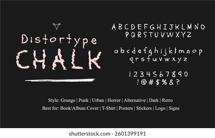 Distortype Chalk Font for alternative branding.