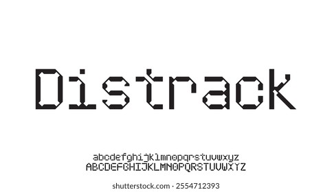 Distrack, Modern Tech  Futuristic and sans serif Font. Regular Italic Uppercase Lowercase Typography urban style alphabet fonts for fashion, sport, technology, digital, movie, vector illustration
