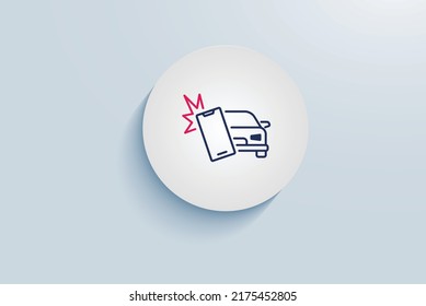 Distracted Driving Accident Icon Vector Design