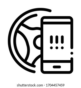 distracting phone while driving icon vector. distracting phone while driving sign. isolated contour symbol illustration