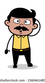 Distraught - Indian Cartoon Man Father Vector Illustration