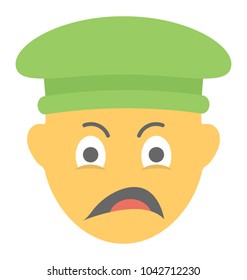 
A distraught smiley, weary face expression via emoji
