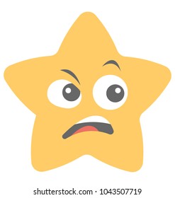 
A distraught smiley, weary face expression via emoji
