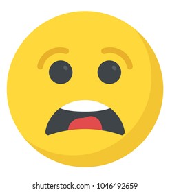 A distraught smiley, weary face expression via emoji