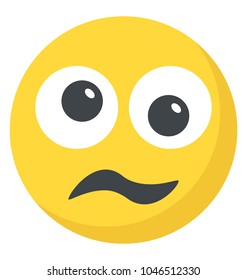 A distraught smiley, weary face expression via emoji