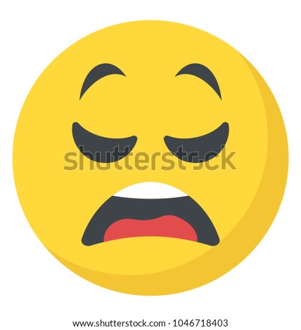 A distraught smiley, weary face expression via emoji