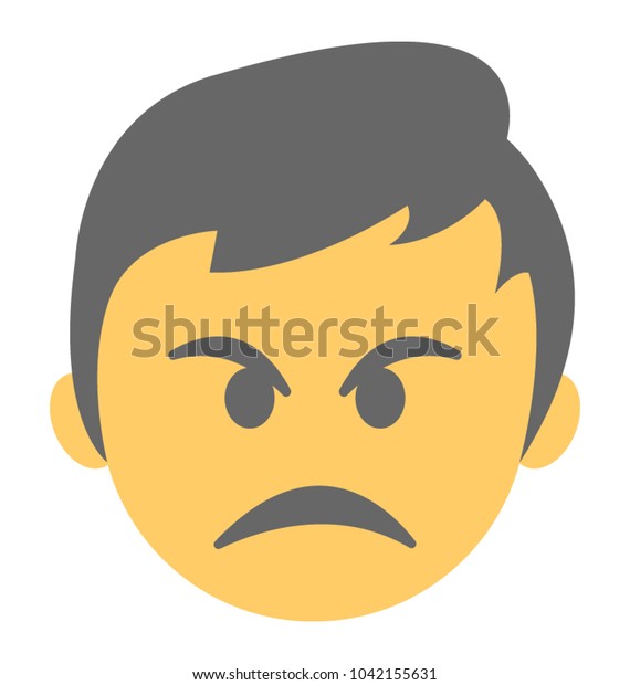 Distraught Smiley Weary Face Expression Via Stock Vector Royalty Free 1042155631