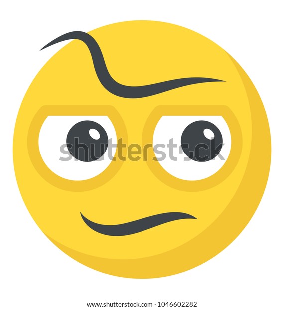 Distraught Smiley Weary Face Expression Via Stock Vector Royalty Free 1046602282