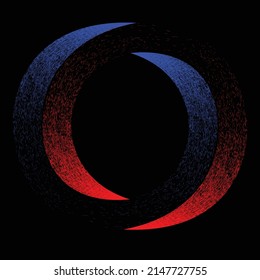 Beundigen Sie die geometrische Grundform der Ewigkeit. Lärm Dispersion Infinity Logo. Spritzeffekt .Grunge, graue, grittige Textur . Distressives Element .Vektor 