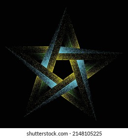 Distress basic geometric shape design . Noise dispersion star logo . Spray effect .Grunge, grainy, gritty texture . Distressed element .vector 