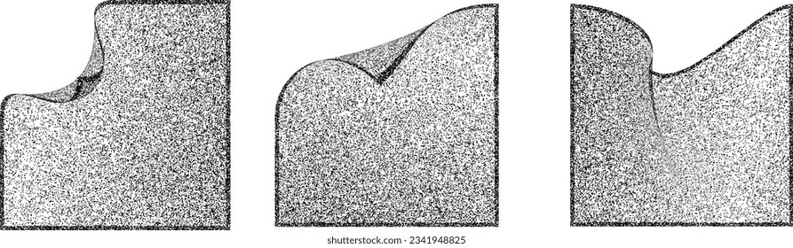 Distress basic geometric shape design . Noise dispersion square logo . Spray effect .Grunge, grainy, gritty texture . Distressed element .vector 