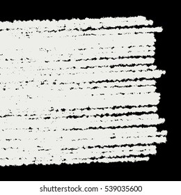 Distress black crayon texture. Grunge shaded banner pencil background. Chalk stroke shape element. Hatch icon creative template. Original logo blank detail. High detailed quality.  EPS10 vector.