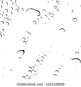 Distress black and white water drop background. Raindrop overlay grunge texture. Artistic wet design template. EPS10 vector.