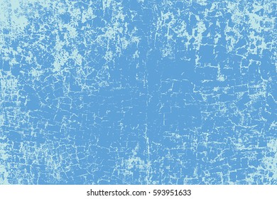 Distress blue background. Grunge dirty texture. Damaged color painted wall. Creative design template. EPS10 vector.