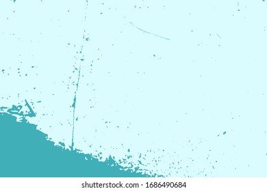 Distress blue urban used texture. Brushed paint cover. Empty aging design element. Grunge rough dirty background. Overlay aged grainy messy template. Renovate wall frame grimy backdrop. EPS10 vector