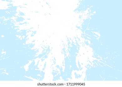Distress blue urban used texture. Brushed paint cover. Empty aging design element. Grunge rough dirty background. Overlay aged grainy messy template. Renovate wall frame grimy backdrop. EPS10 vector