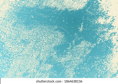 Distress blue urban used texture. Brushed paint cover. Empty aging design element. Grunge rough dirty background. Overlay aged grainy messy template. Renovate wall frame grimy backdrop. EPS10 vector