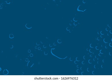 Distress blue water drop background. Raindrop overlay grunge texture. Artistic wet design template. EPS10 vector.