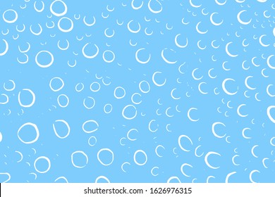 Distress blue water drop background. Raindrop overlay grunge texture. Artistic wet design template. EPS10 vector.