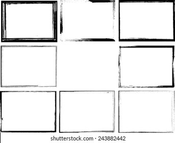 Distress Border Frame Collection . Vector 
