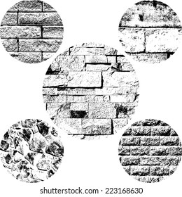 Distress brick overlay circular texture - for your design. EPS10 vector.