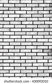 Distress Brick Wall Overlay Texture. Dirty Grunge Background. Empty Design Element. EPS10 vector.