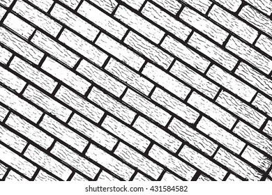 Distress Brick Wall Overlay Texture. Dirty Grunge Background. Empty Design Element. EPS10 vector.