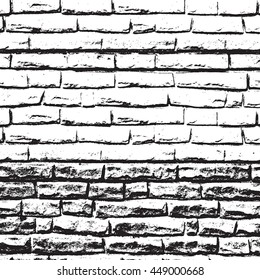 Distress Brick Wall Overlay Texture For Your Design. EPS10 vector.