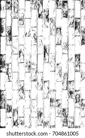 Distress brick wall overlay texture. Grunge stone masonry background. Dirty urban grainy design template. Empty aging element. EPS10 vector.