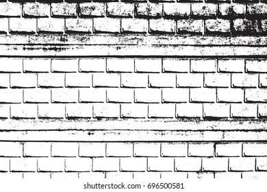 Distress brickwall overlay background. Empty stone masonry texture. EPS10 vector.