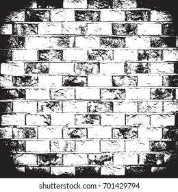 Distress brickwall overlay background. Empty stone masonry texture. EPS10 vector.