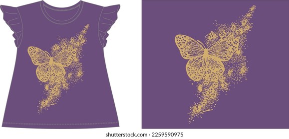 distress butterfly Graphic design vector