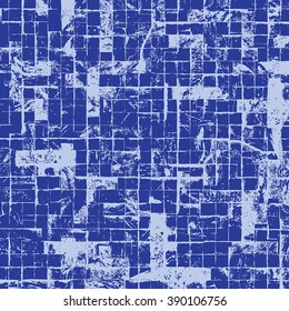 Distress Checkered Blue Wall Wall Texture for your design. EPS10 vector.