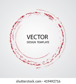 Distress Circle Shape Frame.Grunge Circle Brush Stroke. Vector Design.