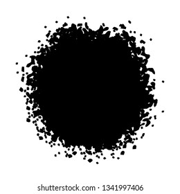 Distress circular dirty overlay texture. Grunge round used post stamp background. Circle urban grain stroke dust cover template. Design element for making your images aged. EPS10 vector illustration