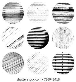Distress Circular Textures set for your design. EPS10 vector.