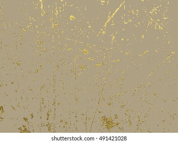 Distress Golden Pattern . Abstract gold background . Vector illustration. Grunge texture. 
