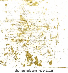Distress Golden Pattern .  Vector illustration. Grunge texture. 