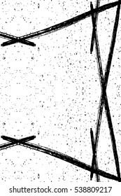 Distress grainy overlay shabby grunge texture with abstract lines. Retro paper background. Empty design element. EPS10 vector.