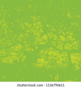 Distress green background. Grunge dirty texture. Damaged painted color painted wall. Creative peeled design template. EPS10 vector.