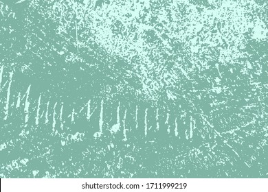 Distress Green Messy Grunge Texture. Empty Design Element. Rustic color weathered background. Aged peeled paind artistic template. EPS10 vector.