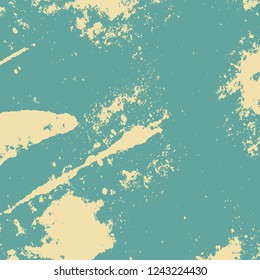 Distress green retro aged texture for your design. Empty vintage grunge color square background, EPS10 vector illustration.