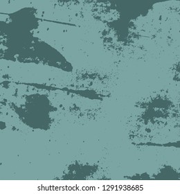 Distress green retro aged texture for your design. Empty vintage grunge color square background, EPS10 vector illustration.