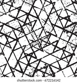 Distress grid mosaic stone overlay texture. Grunge urban grainy background. Empty design aging template. EPS10 vector.