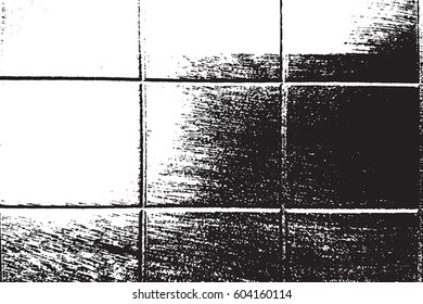 Distress grid overlay black thread fiber texture. Abstract net grunge background. EPS10 vector.